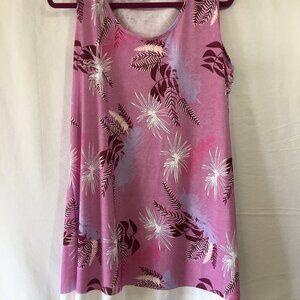 Plus Size Color-block Floral Tank Dress